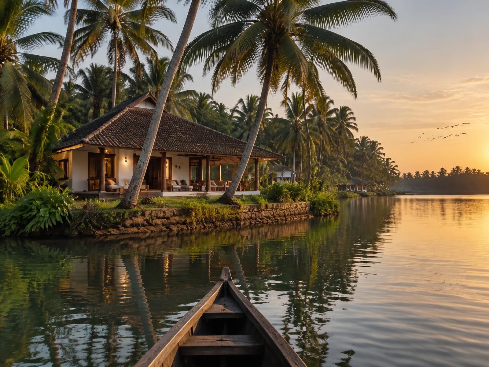 A secluded Kerala resort at the water's edge